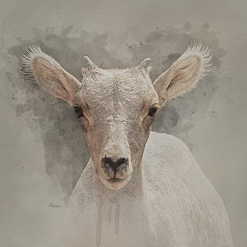 Soulful Sleepy-Eyed Sheep by David W Schafer